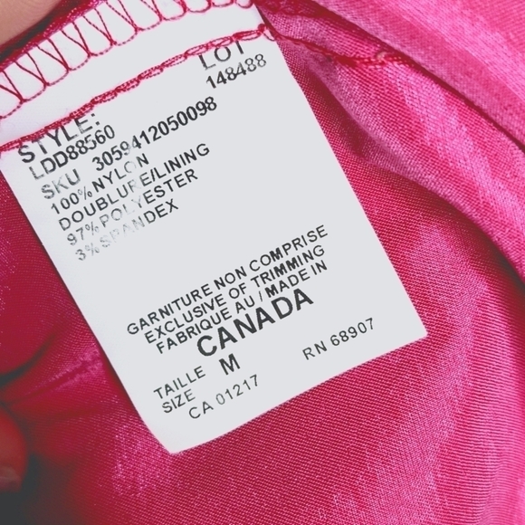 LE CHATEAU Pink Lace & Satin Dress Size Medium Made in Canada 🇨🇦 - Picture 7 of 7